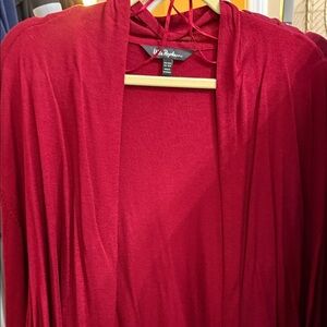 Ulla Popken wine soft knit cardigan NWOT Sz never worn light dressy knit